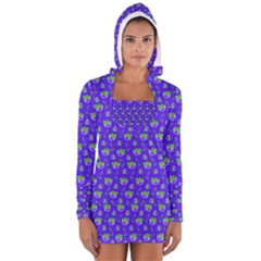 Floral Pattern Women s Long Sleeve Hooded T-shirt