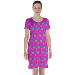 Floral Pattern Short Sleeve Nightdress