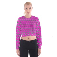 Floral Pattern Women s Cropped Sweatshirt