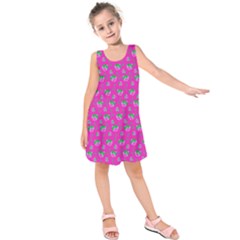 Floral Pattern Kids  Sleeveless Dress