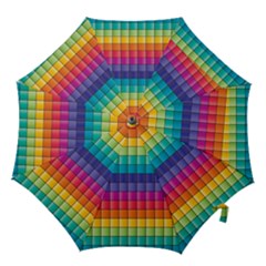 Pattern Grid Squares Texture Hook Handle Umbrellas (small) by Amaryn4rt