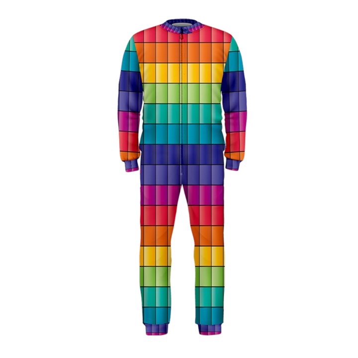 Pattern Grid Squares Texture OnePiece Jumpsuit (Kids)