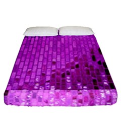 Purple Background Scrapbooking Paper Fitted Sheet (queen Size)