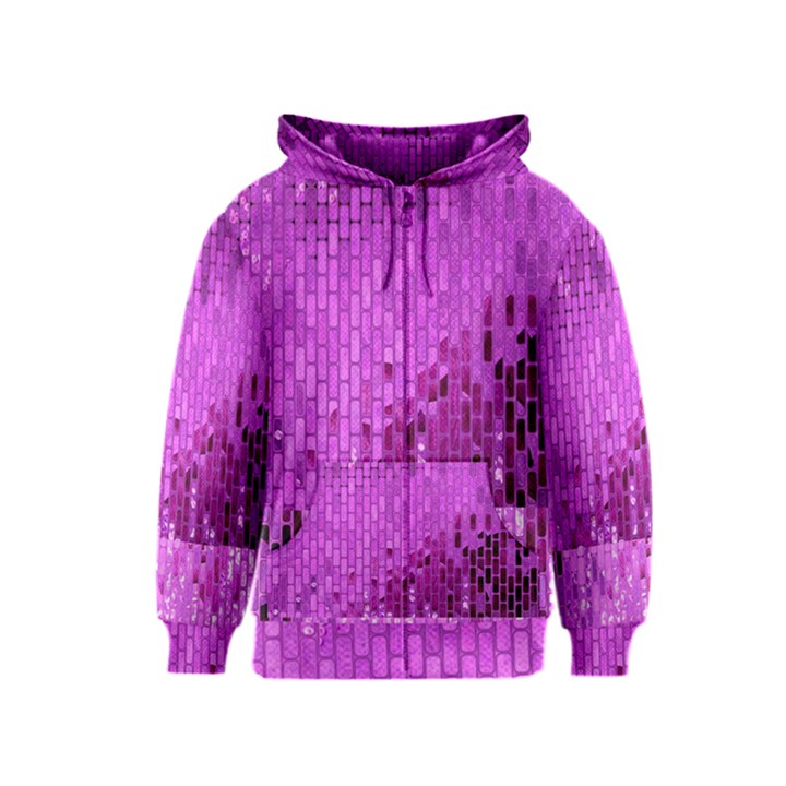 Purple Background Scrapbooking Paper Kids  Zipper Hoodie