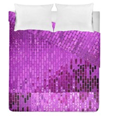 Purple Background Scrapbooking Paper Duvet Cover Double Side (queen Size)