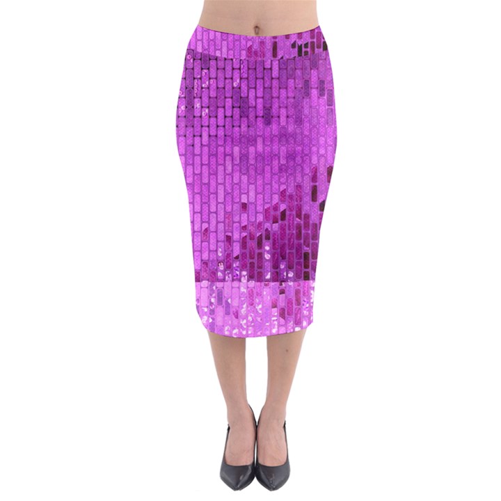 Purple Background Scrapbooking Paper Midi Pencil Skirt