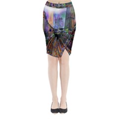 Downtown Chicago Midi Wrap Pencil Skirt by Amaryn4rt