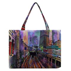 Downtown Chicago Medium Zipper Tote Bag