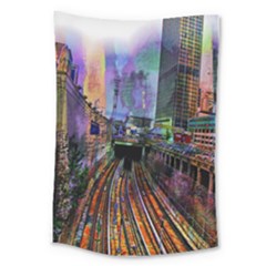 Downtown Chicago Large Tapestry by Amaryn4rt