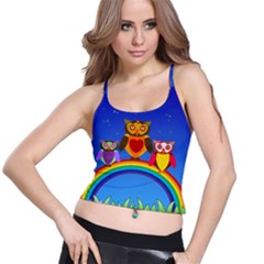 Owls Rainbow Animals Birds Nature Spaghetti Strap Bra Top by Amaryn4rt