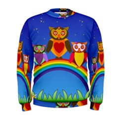 Owls Rainbow Animals Birds Nature Men s Sweatshirt by Amaryn4rt