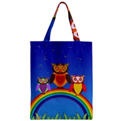 Owls Rainbow Animals Birds Nature Zipper Classic Tote Bag