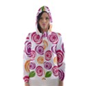 Colorful Seamless Floral Flowers Pattern Wallpaper Background Hooded Wind Breaker (Women) View1