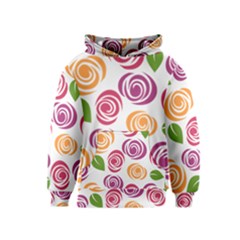 Colorful Seamless Floral Flowers Pattern Wallpaper Background Kids  Pullover Hoodie