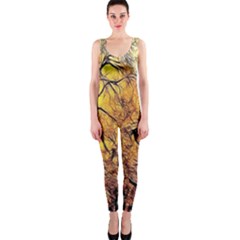 Summer Sun Set Fractal Forest Background Onepiece Catsuit by Amaryn4rt