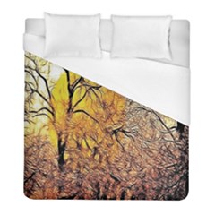 Summer Sun Set Fractal Forest Background Duvet Cover (full/ Double Size) by Amaryn4rt