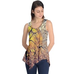 Summer Sun Set Fractal Forest Background Sleeveless Tunic by Amaryn4rt