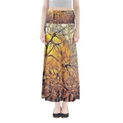 Summer Sun Set Fractal Forest Background Maxi Skirts