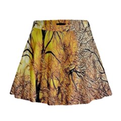 Summer Sun Set Fractal Forest Background Mini Flare Skirt by Amaryn4rt