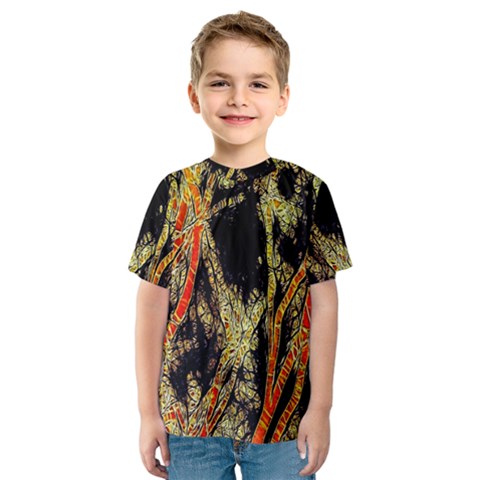 Artistic Effect Fractal Forest Background Kids  Sport Mesh Tee by Amaryn4rt