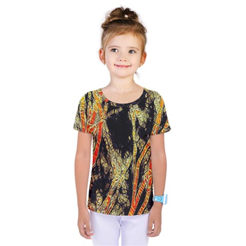 Artistic Effect Fractal Forest Background Kids  One Piece Tee by Amaryn4rt