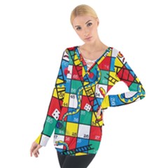 Snakes And Ladders Women s Tie Up Tee by Amaryn4rt