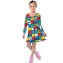 Snakes And Ladders Kids  Long Sleeve Velvet Dress View1