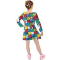 Snakes And Ladders Kids  Long Sleeve Velvet Dress View2