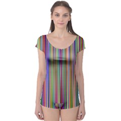 Striped Stripes Abstract Geometric Boyleg Leotard 