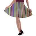 Striped Stripes Abstract Geometric A-line Skater Skirt View2