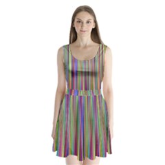 Striped Stripes Abstract Geometric Split Back Mini Dress  by Amaryn4rt