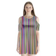 Striped Stripes Abstract Geometric Shoulder Cutout Velvet  One Piece