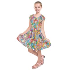 Sakura Cherry Blossom Floral Kids  Short Sleeve Dress by Amaryn4rt