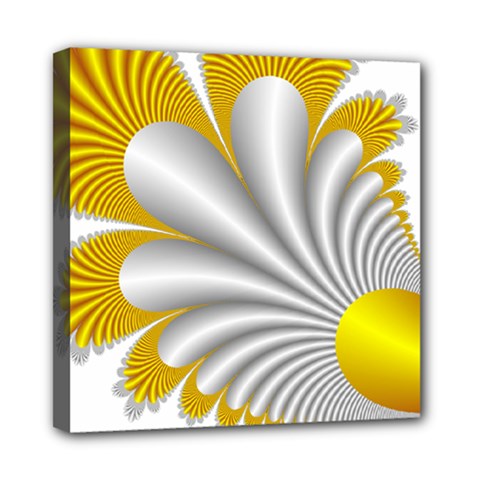 Fractal Gold Palm Tree  Mini Canvas 8  X 8 