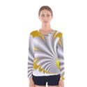 Fractal Gold Palm Tree  Women s Long Sleeve Tee View1