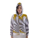 Fractal Gold Palm Tree  Hooded Wind Breaker (Women) View1