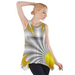 Fractal Gold Palm Tree  Side Drop Tank Tunic