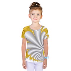 Fractal Gold Palm Tree  Kids  One Piece Tee