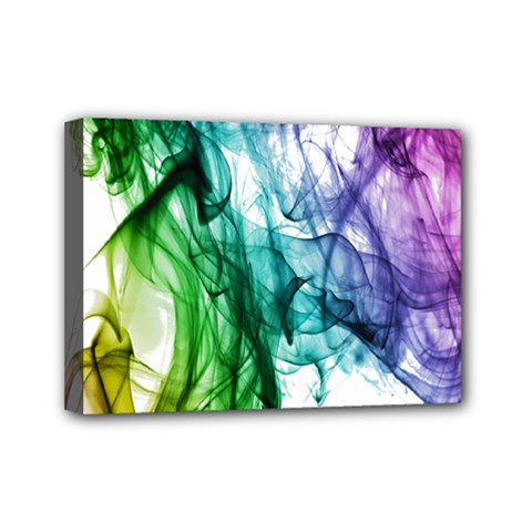 Colour Smoke Rainbow Color Design Mini Canvas 7  X 5 