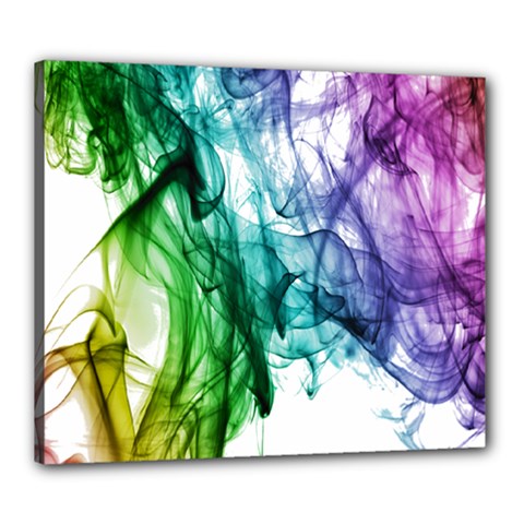 Colour Smoke Rainbow Color Design Canvas 24  X 20 