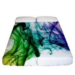 Colour Smoke Rainbow Color Design Fitted Sheet (queen Size) by Amaryn4rt