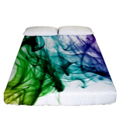 Colour Smoke Rainbow Color Design Fitted Sheet (king Size)