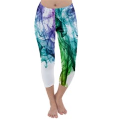 Colour Smoke Rainbow Color Design Capri Winter Leggings 