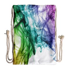 Colour Smoke Rainbow Color Design Drawstring Bag (large)