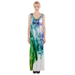 Colour Smoke Rainbow Color Design Maxi Thigh Split Dress by Amaryn4rt