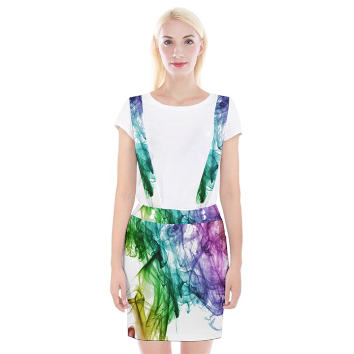 Colour Smoke Rainbow Color Design Suspender Skirt