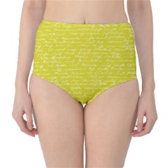 Handwriting  High-waist Bikini Bottoms