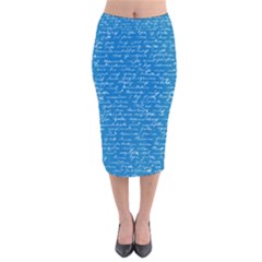 Handwriting Velvet Midi Pencil Skirt by Valentinaart