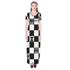 Chess Short Sleeve Maxi Dress