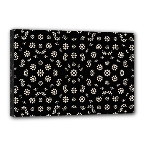 Dark Ditsy Floral Pattern Canvas 18  X 12  by dflcprints